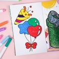 thumbnail image 6 of Loespoir Creative Art Sticker Book, Happy Coloring and Design Set, Birthday Theme Activity Kit for Artistic Expression, with Multiple Pages and Designs, 6 of 8