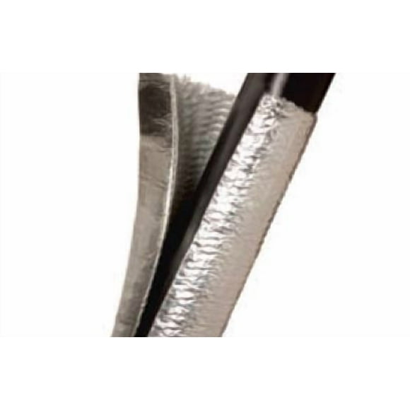 Vibrant Performance Hose Heat Sleeve 25833 Extremeshield 1400; 1-1/4 Inch Nominal; Uses High Temperature Adhesive Strip; 4 Foot Length; Silver Aluminized Fiberglass