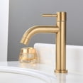 thumbnail image 2 of Grifo de lavabo individual dorado con cepillo WEIHJMXG Mezclador de lavabo para baño, 2 of 5