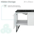 thumbnail image 3 of Annecy 60 in. White, Double Basin Bathroom Vanity With Black, 3-Hole Artificial Stone Sink Top, 3 of 13