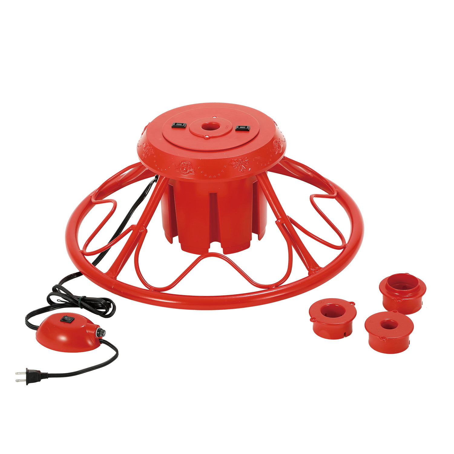 Home Heritage Electric Rotating Stand Base for Artificial Christmas Trees, Red - Walmart.com