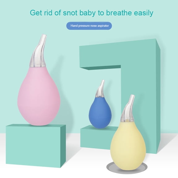 Ludlz Baby Nasal Aspirator-Provides Safe Nose Suction and Gently Clears Infant's Mucus,Waterdrop Shape Manual Soft Baby Nasal Aspirator Suction Pump Nose Cleaning Tool