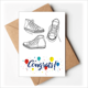thumbnail image 1 of Pintado a mano lienzo blanco zapatos ilustración Sobre de la Carta de felicitación de la tarjeta de matrimonio, 1 of 4