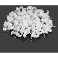 thumbnail image 1 of 100 Stück runde weiße Kabelklemmen Jumper Kabelklemmen runde Kabelklemmen Drahtsättel Befestigung mit Nagel – Größe: 8 mm, blanco, 1 of 5