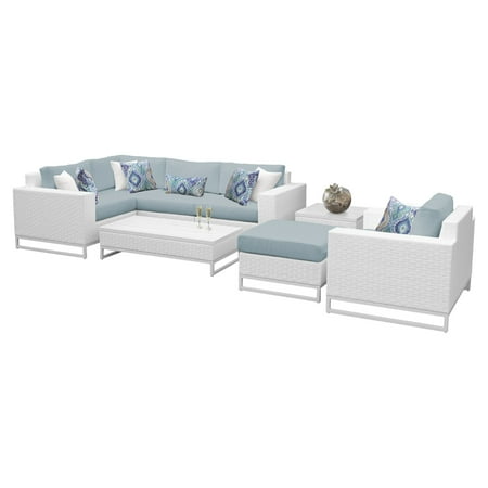 Tk Classics Miami Wicker 8 Piece Corner Sofa Patio Conversation