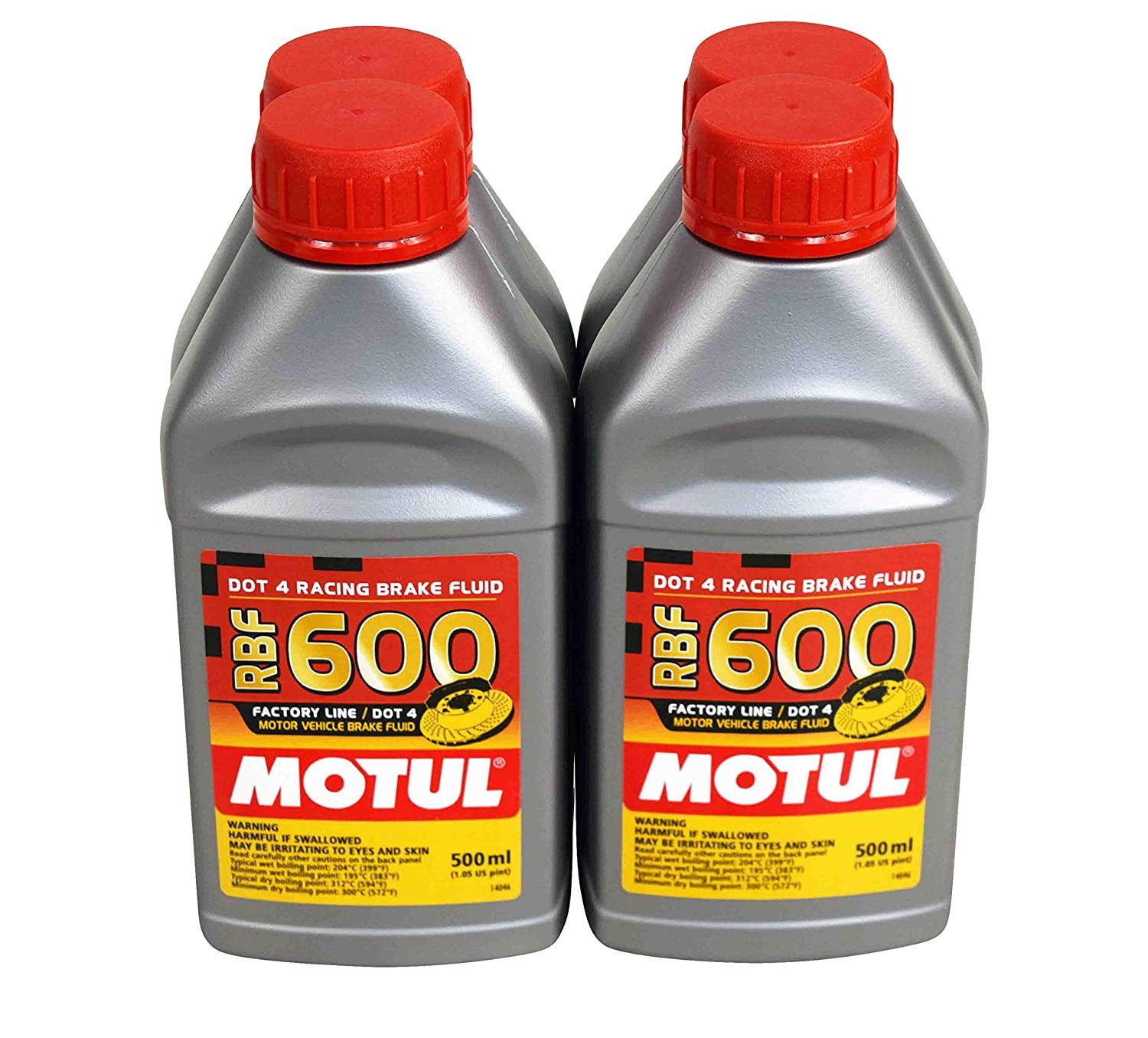 Motul (4 Pack)Dot4 100 Percent Synthetic Racing Brake Fluid 500 ml