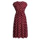 thumbnail image 1 of Vestido de lunares de talla grande para mujer, con botones, cintura con cordones y escote en V, 1 of 6