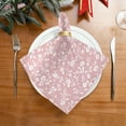 thumbnail image 4 of Coolnut Set of 4 White Roses Pink Napkins Cloth Napkins 20"x20", Washable Polyester Dinner Napkins for Parties, Wedding, Restaurant, 4 of 6