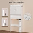 thumbnail image 6 of Ahomly Over The Toilet Storage Cabinet, 32.3" W x 70.3" H Over Toilet Bathroom Organizer with Doors, Adjustable Shelves, Toilet Paper Holder, 2 Side Hooks, Space-Saver for Bathroom, Laundry, White, 6 of 9