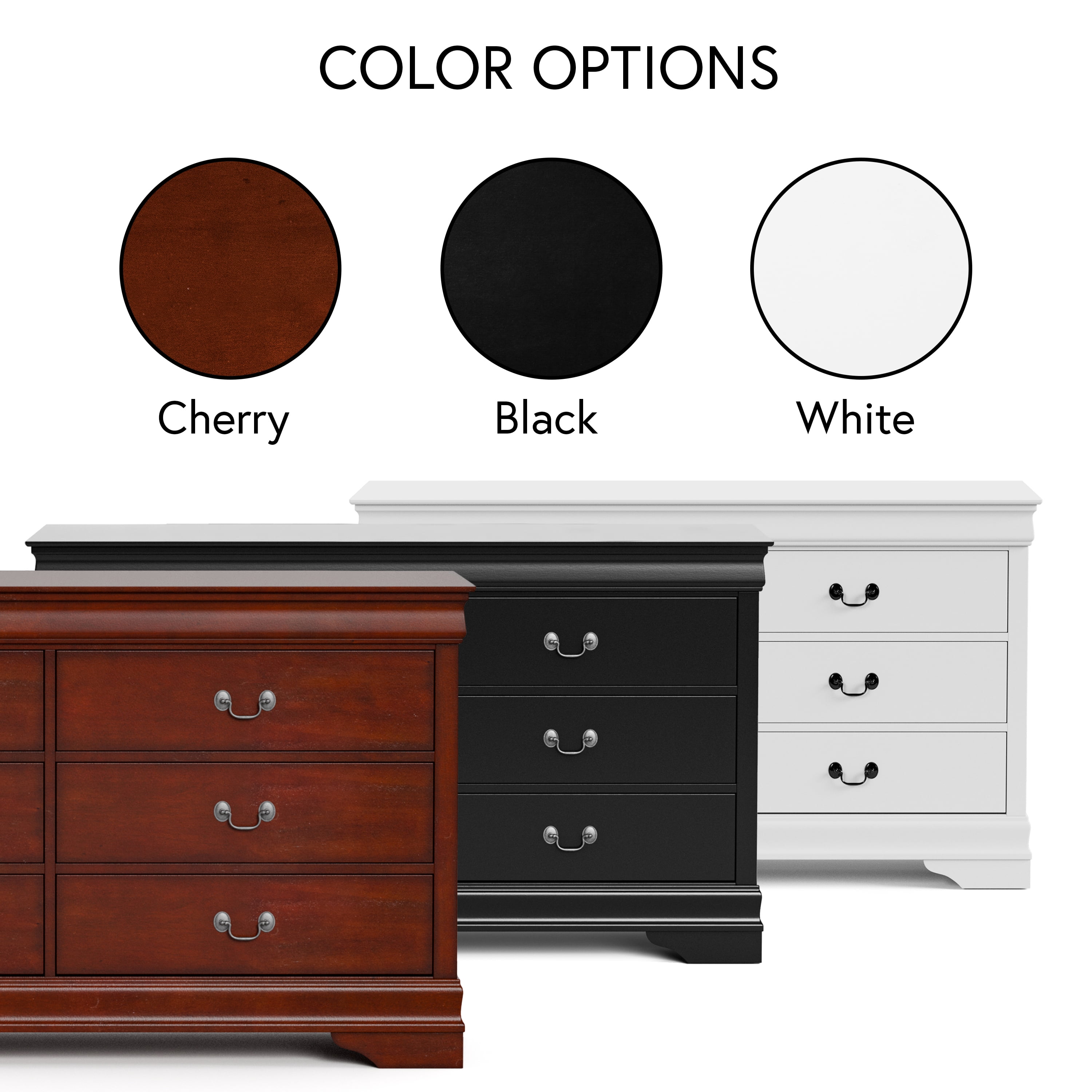 Furniture of America Rycia Traditional 6-Drawer Dresser, Black