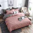 thumbnail image 2 of Juego de cama 200 x 200 cm Antiguo Rosa Gris Antracita Liso Reversible Sábanas 100% Microfibra Suave y Agradable - 1 Funda Nórdica 200 x 200 cm + 2 Fundas de Almohada 80 x 80 Cremallera, 2 of 7