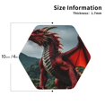 thumbnail image 3 of Pofeuu Majestic Red Dragon Print Leather Coasters Set of 6, Round Cups Mugs Mat Pad for Home Kitchen Heat Resistant Drink Coasters,Hexagon, 3 of 7