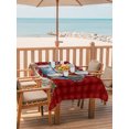 thumbnail image 3 of 54x80 Inch Outdoor Tablecloth with Umbrella Hole Zipper Rectangle Red Father's Day Rectangular Tablecloths Outside Waterproof Checkered Farmhouse Art Plaid Patio Table Cloth Cover for Picnic Party, 3 of 8