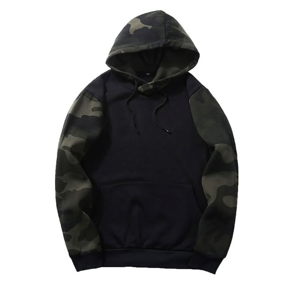 SWSMCLT Men's Lightweight Hooded Sweatshirts Long Sleeve Hoodie Fall Soft Camo Fitted Drawstring Fashion Streetwear Black 42