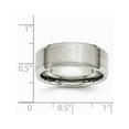 thumbnail image 3 of Mens 8mm Stainless Steel Comfort Fit Wedding Band Ring with Beveled Edge, 3 of 6