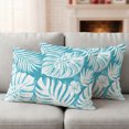 thumbnail image 2 of Lumbar Pillow Covers 20x12 Inch Set of 2, Palm Tree Monstera Waterproof Outdoor Pillow Covers, Teal Aqua Leaf Boho Botanical Tropical Decorative Cushion Pillowcases for Patio Garden Couch Bed, 2 of 9