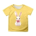 thumbnail image 2 of Summer Tee Shirts for Toddler Girls Short Sleeve Cartoon Print T Shirt Top Comfortable & Soft Loose Summer Tops,Yellow,130, 2 of 5