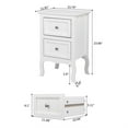UBesGoo Wood Nightstand End Table with 2 Drawers for Bedroom Storage