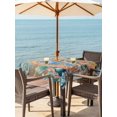thumbnail image 4 of Square Outdoor Tablecloth with Umbrella Hole Seahorse Coastal Outside Table Cloth Waterproof Patio Table Cover Summer Nautical Starfish Coral Brown Anchor Zipper Tablecloths for Picnic 54x54 Inch, 4 of 8