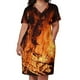 thumbnail image 3 of Llamas de fuego en la fogata nocturna Vestido holgado con bolsillos Vestidos casuales Vestidos elegantes para mujer Vestido de noche para mujer, 3 of 7