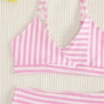 thumbnail image 6 of XINXIAOO Girls Halter V Neck Bikini Two Piece Swimsuit Pink White Stripe Quick Dry Bathing Suit Summer Swimwear for Kids Girls 13-14 Years, 6 of 9