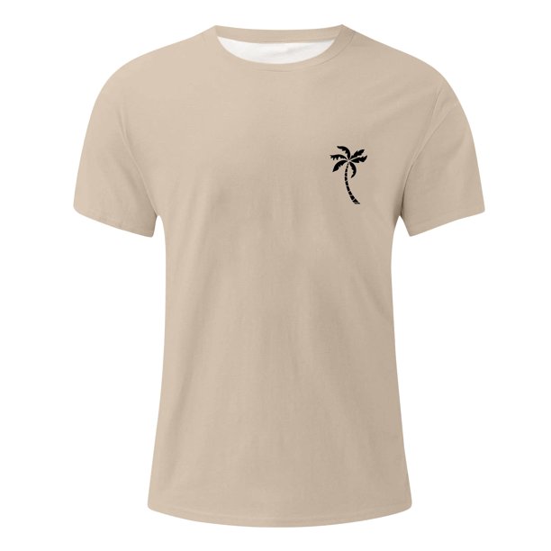 Men's Hawaii Printed T-Shirt Men's Loose Casual Short Sleeve TopL