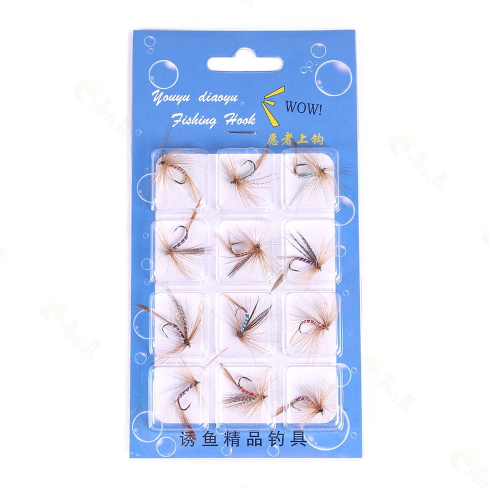 Fly Freshwater Artificial Bait With Case Strong Single Tying Colors For