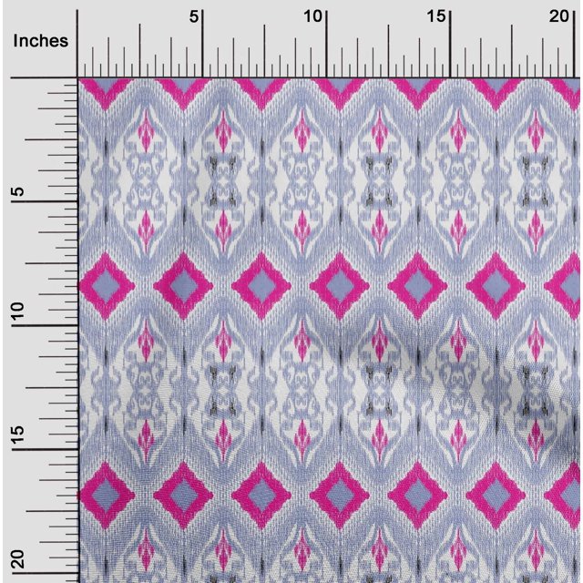 oneOone Silk Tabby Fabric Geometric Ikat Print Fabric BTY 42 Inch Wide