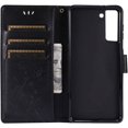 thumbnail image 6 of Compatible with Samsung Galaxy S21 Case Glitter with Card Holder Flip Wallet Phone Case for Women Crystal Butterfly Shockproof Protective Case for Samsung Galaxy S21 5G,Black GY, 6 of 15