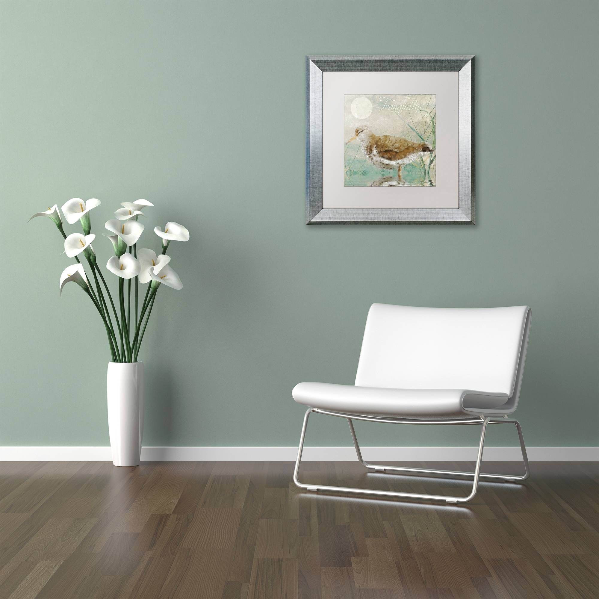 Trademark Fine Art "Sand Piper II" Canvas Art by Color Bakery White Matte, Silver Frame