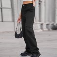 thumbnail image 4 of Sngxgn Y2K Cargo Pants for Women Low Waist Baggy Vintage Trousers Streetwear(Black,S), 4 of 7