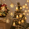 thumbnail image 4 of Christmas Garland Lights, Snowflake and Xmas Tree LED Fairy String Lights for Holiday Party Decor Fireplace Mantle Decorations Warm White (9.84Ft), 4 of 7