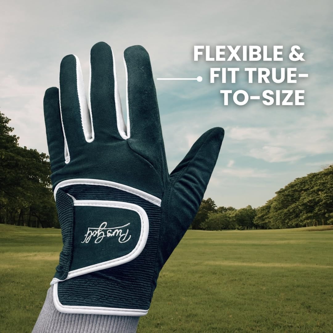 PUR3 Rain Golf Gloves Men & Women | Ball Marker Included | Waterproof Golf Rain Gloves | All Weather and Sweat Control | Pair Both Hands