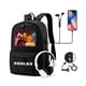 thumbnail image 2 of Mochila escolar para adolescentes, morral antirrobo de color sólido con USB para mujer, morral de estudiante de lona para niño y niña, 2 of 4