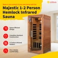 thumbnail image 2 of HeatWave 1-2 Person Hemlock Infrared Sauna W/ 5 Carbon Heaters, 2 of 7