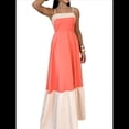 thumbnail image 3 of Vestido de Tirantes para Mujer, y Verano, Estilo Europeo y Americano, Sin Mangas, con Contraste de Colores. Rojo M, 3 of 8