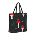thumbnail image 2 of Naloa Amanita Mushroom Tote Bag for Women, Foldable Tote Bag With Zipper, Large Shoulder Bag, Top Handle Handbag for Travel, Work, Shopping, 2 of 9