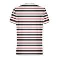 thumbnail image 4 of WRKEKC T-Shirts for Men Stripe Print Round Neck Short Sleeve Top T Shirt Comfortable Casual Wear Lightweight Breathable Fabric, 4 of 5