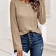 thumbnail image 5 of Haut Moulant Señoras Bodycon Top Cuello redondo Prendas de punto Top Camisa elegante Top plisado Traje diario Ygjytge Caqui L para Mujer, 5 of 6