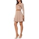 thumbnail image 4 of Vestido A-Line Elegante de Cuello Redondo con Botones para Mujeres INSPIRE CHIC en Estampado de Houndstooth Color Naranja, 4 of 6
