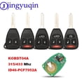 thumbnail image 2 of Jingyuqin KOBDT04A ID46 315/433 Mhz Remote Car Key For Dodge RAM JEEP Commander Compass Grand Cherokee Liberty Wrangler Chrysler, 2 of 7