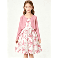 thumbnail image 2 of Lanbubble Girls 2 Piece Dress Set Sleeveless Bubble Dress with Cardigan & Side Pockets for Party Daily Wear Size 5-12Y, 2 of 9