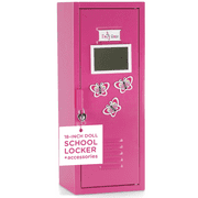 Emily Rose 18 inch Doll Furniture |  18" Doll Bright Pink Locker with LOADS of Accessories, including 5 Doll Clothes Hangers | Fits 18" Doll Clothes