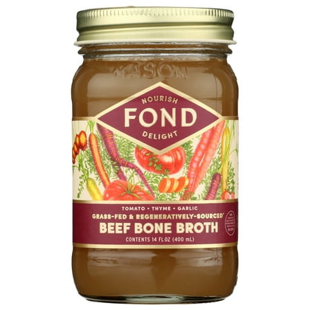 FOND Bone Broth Beef Bone Broth, Tomato & Thyme, 14 fl oz (400 ml)