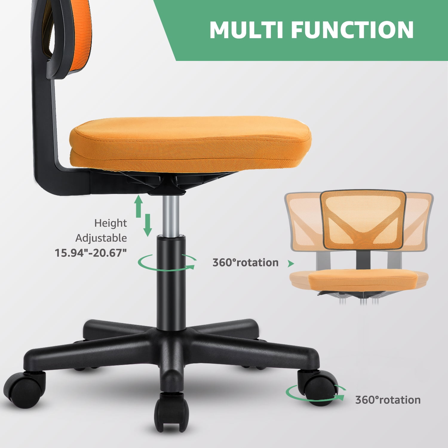 MAYEERTY Ergonomic Mid-Back Executive Office Chair Swivel Computer Desk Task Chair，White