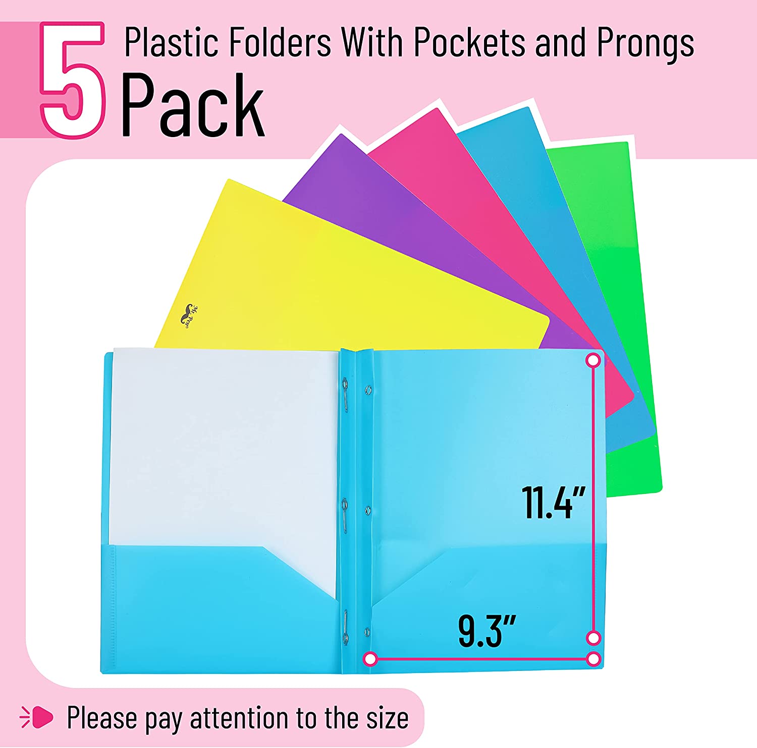 Mr. Pen- Heavy Duty Plastic Folders with Pockets and 3-Hole Prong ...