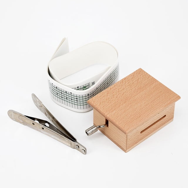 Diy Hand-Cranked Music Box Wooden Box with Hole Puncher And Paper Tapes