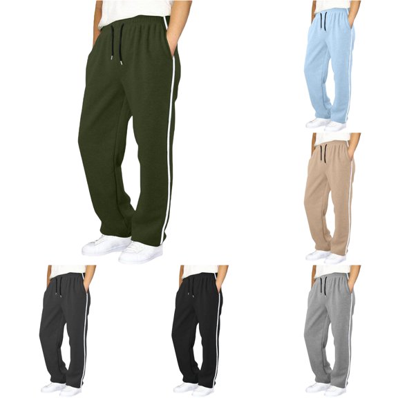XAOFW Boys Girls Back To School Pants Drawstring Elastic Waist Loose Fit Casual Jogger Trousers With Side Bar Kids Pants Comfortable Bottoms 5-6 Years