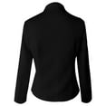 thumbnail image 4 of Wuxian Women Short Coat Autumn Winter Slim Fit Long Sleeve Solid Color Buttoned Stylish Jacket Outerwear Casual Wear,Black,L, 4 of 5