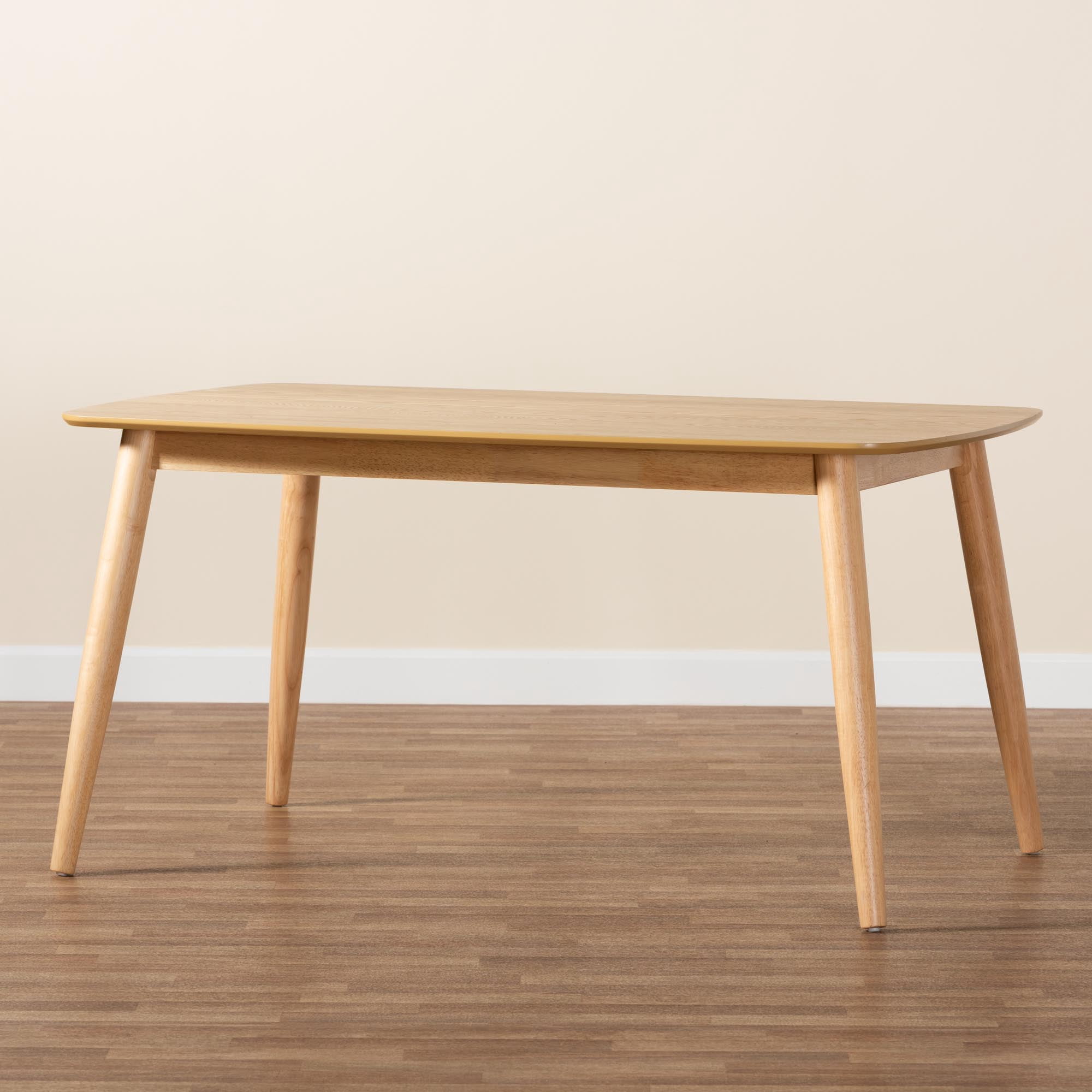 Baxton Studio Flora Mid-Century Modern Natural Oak Finished Wood Dining Table